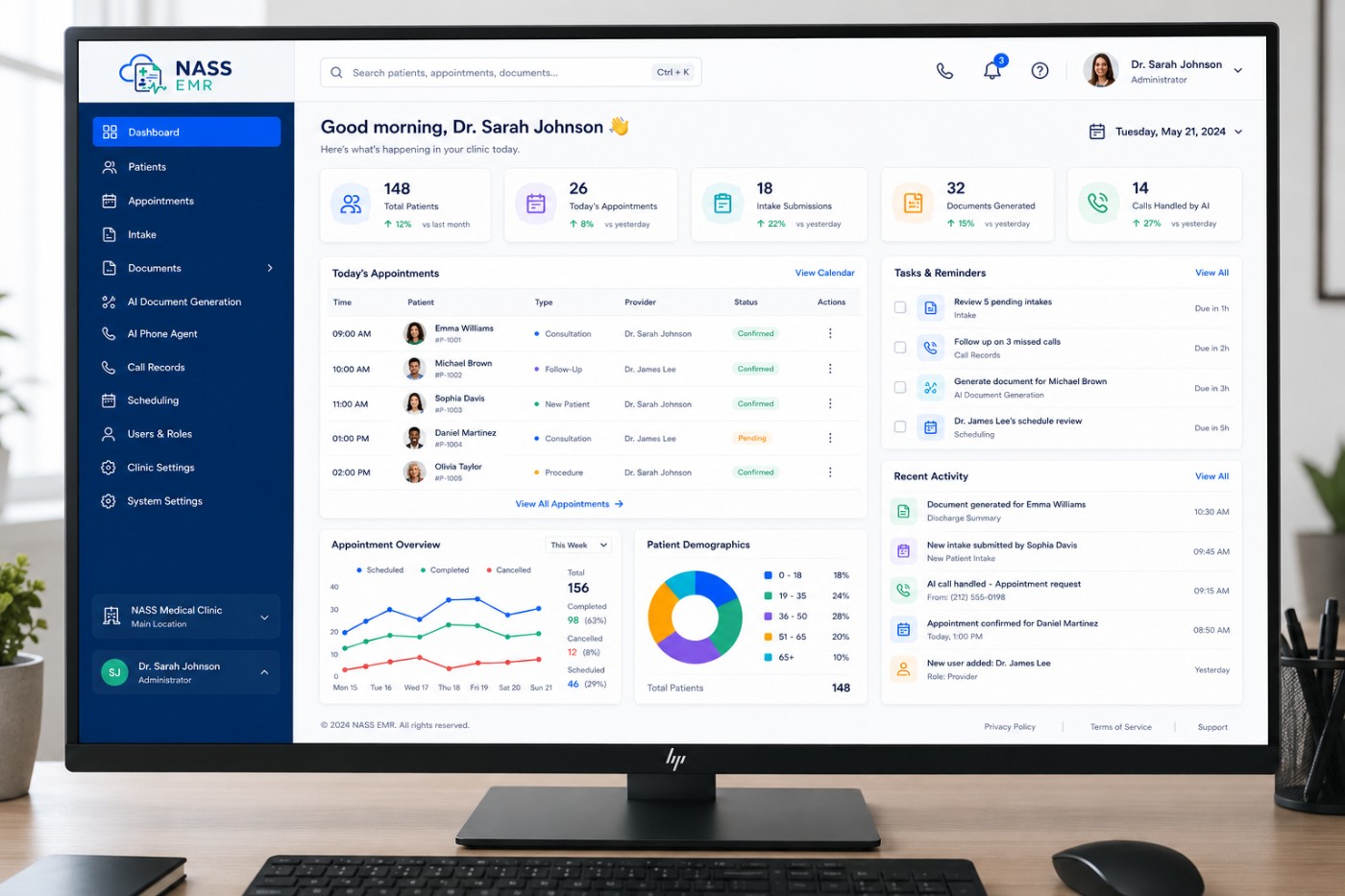NASS EMR dashboard screenshot